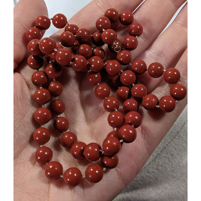 Casual Classic Brown Plastic Beaded Necklace
