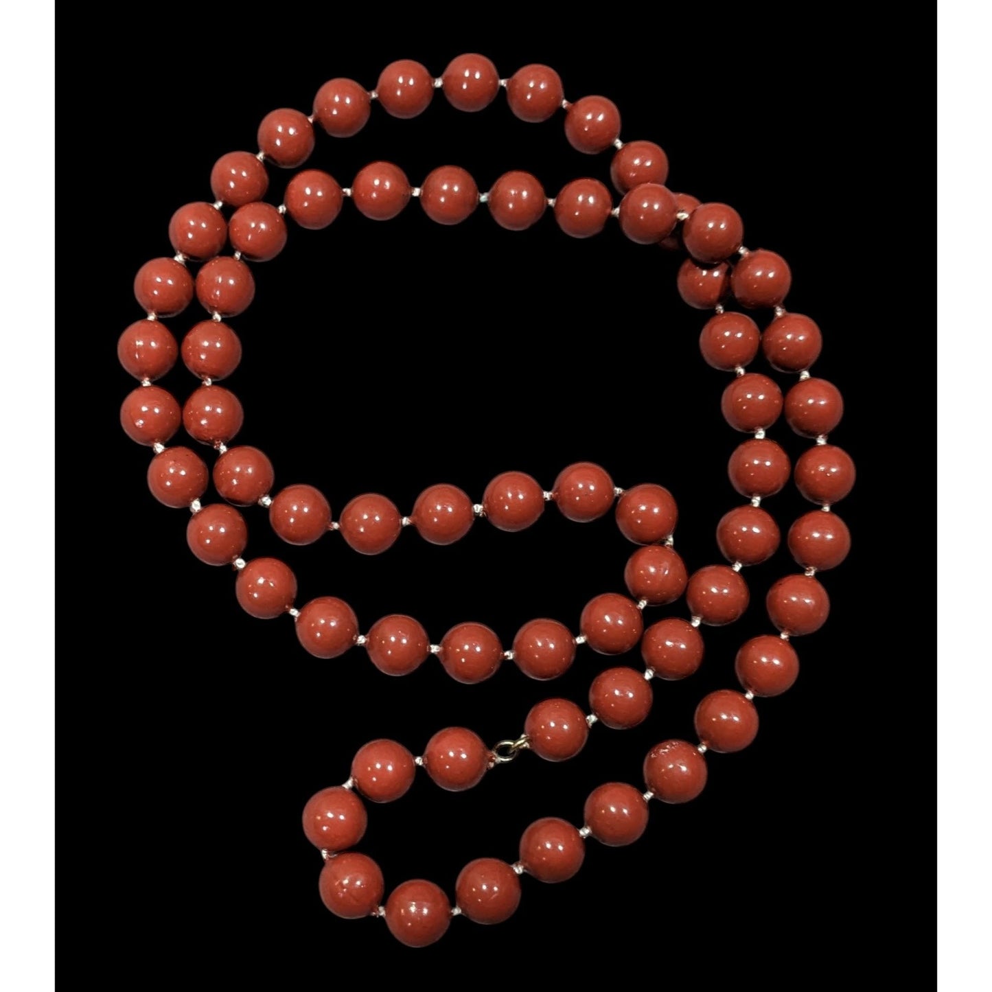 Casual Classic Brown Plastic Beaded Necklace
