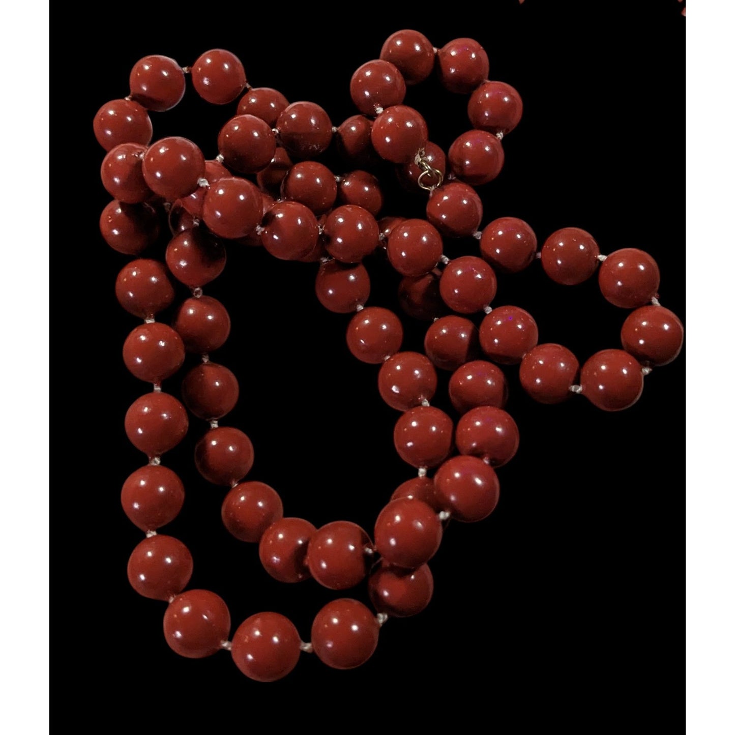 Casual Classic Brown Plastic Beaded Necklace
