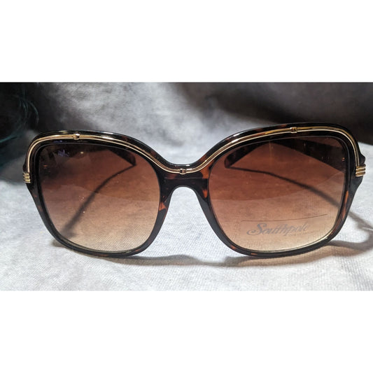 Southpole Tortoise Sunglasses With Gold Tone Accents