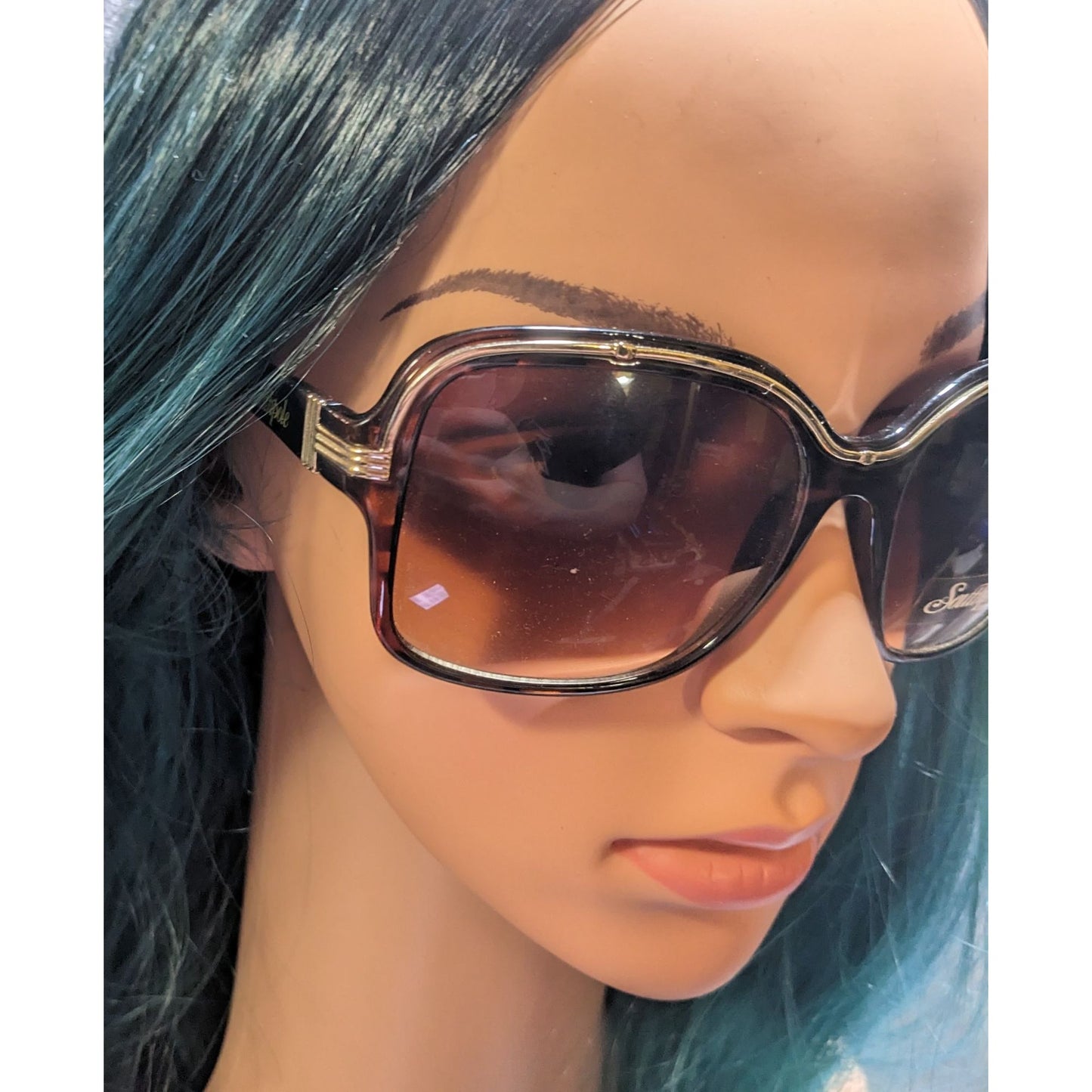 Southpole Tortoise Sunglasses With Gold Tone Accents