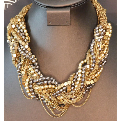 Trendy Y2K Bebe Beaded Braid Chain Necklace
