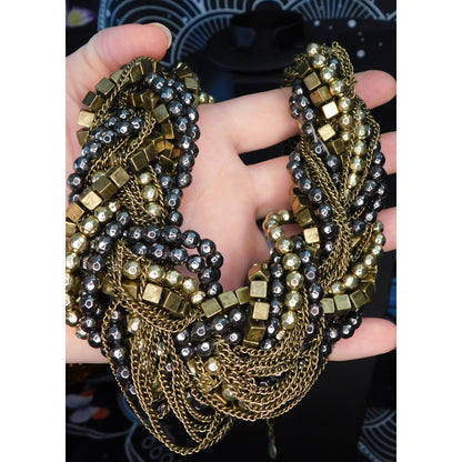 Trendy Y2K Bebe Beaded Braid Chain Necklace