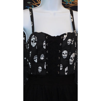 Royal Bones Y2K Skull Black And White Tutu Dress