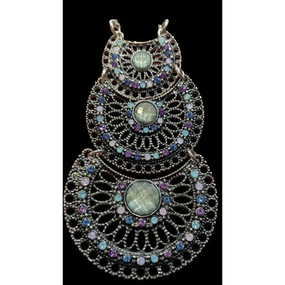 Bohemian Pastel Articulated Layered Medallion Pendant Necklace