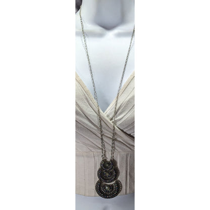 Bohemian Pastel Articulated Layered Medallion Pendant Necklace