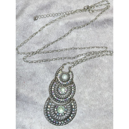 Bohemian Pastel Articulated Layered Medallion Pendant Necklace