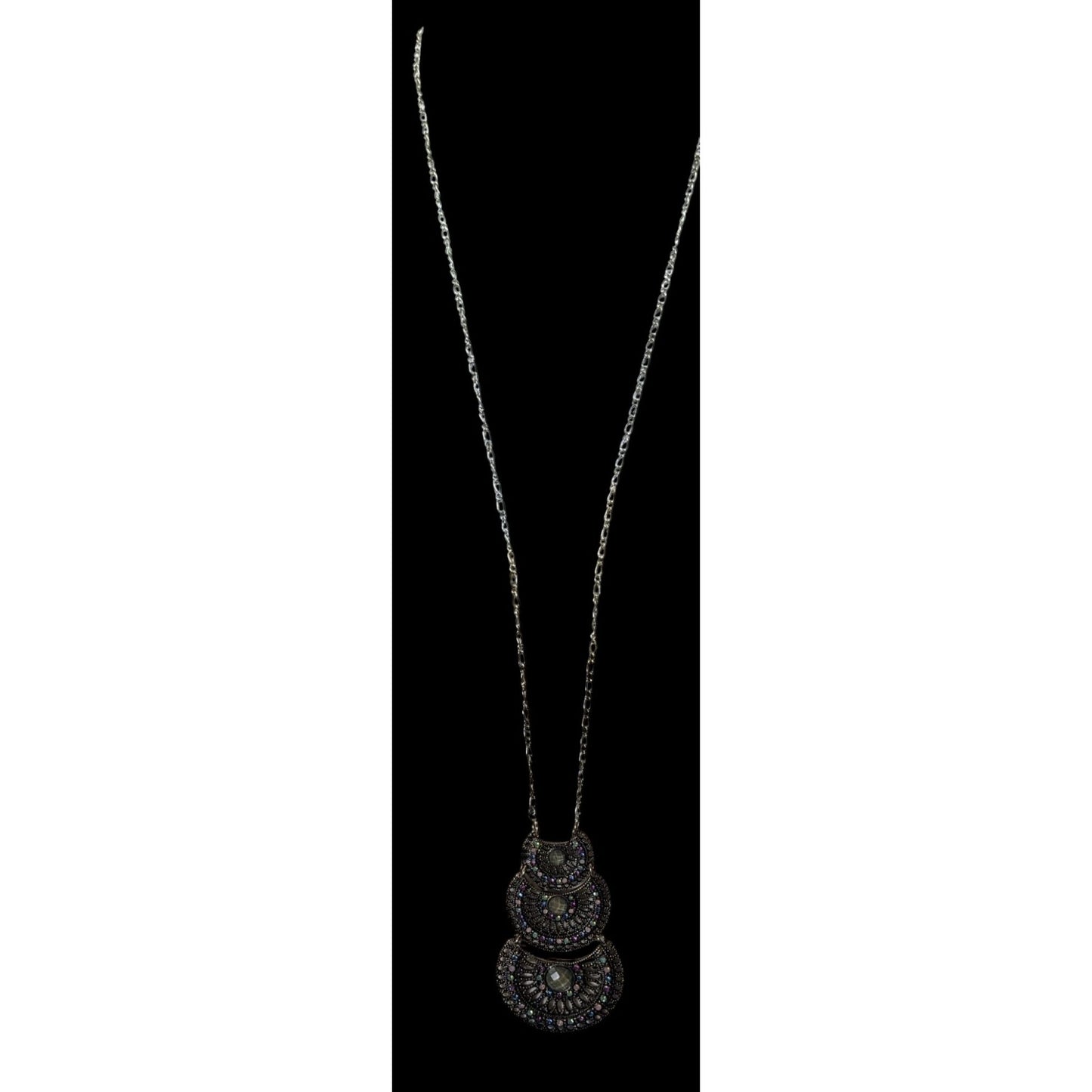 Bohemian Pastel Articulated Layered Medallion Pendant Necklace