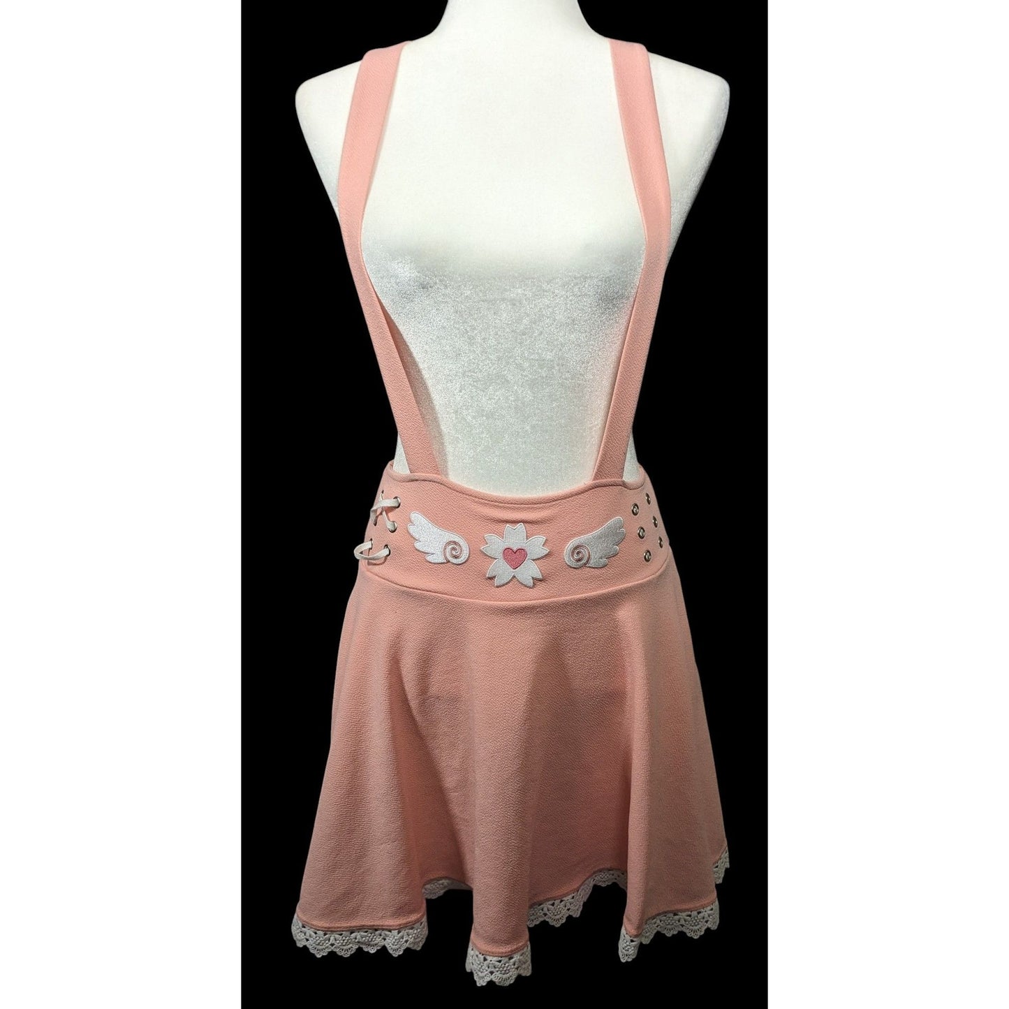 Midnight Hour Pink Sakura Lace Edge Suspender Skirt Size Small