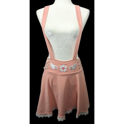 Midnight Hour Pink Sakura Lace Edge Suspender Skirt Size Small
