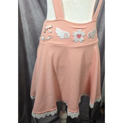 Midnight Hour Pink Sakura Lace Edge Suspender Skirt Size Small