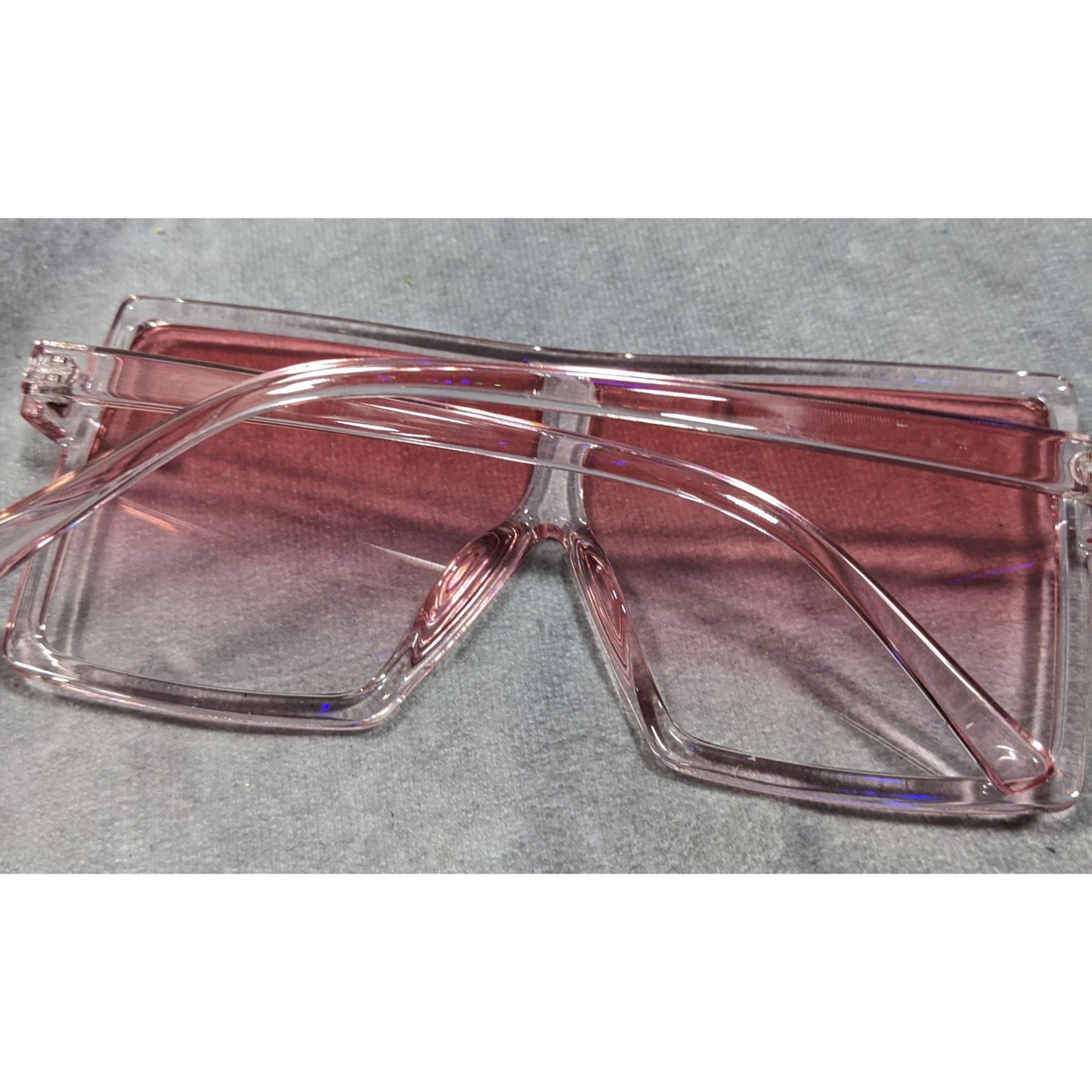 Olivia Danielle Collection Pink Oversized Translucent Sunglasses