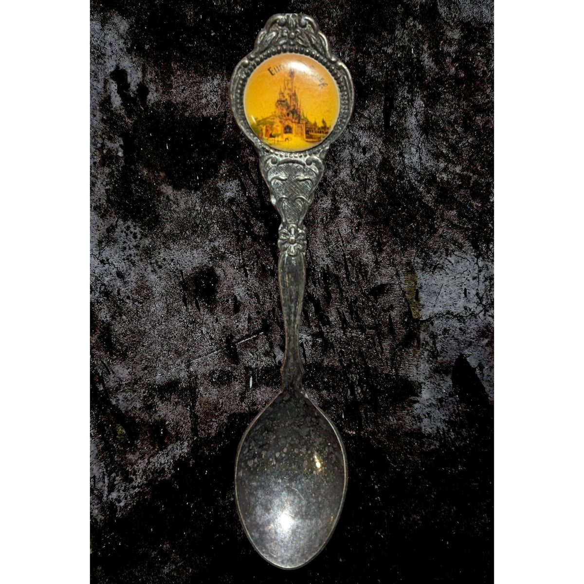 Vintage Souvenir Silver Plated EuroDisney Castle Spoon 4 1/2 Inch 1992