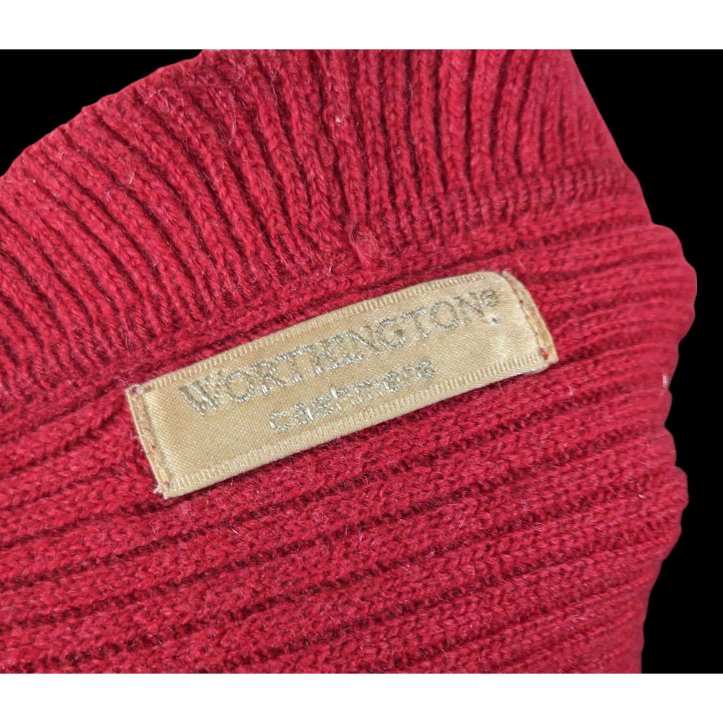 Worthington Cashmere Red Scarf With Ruffled Edges