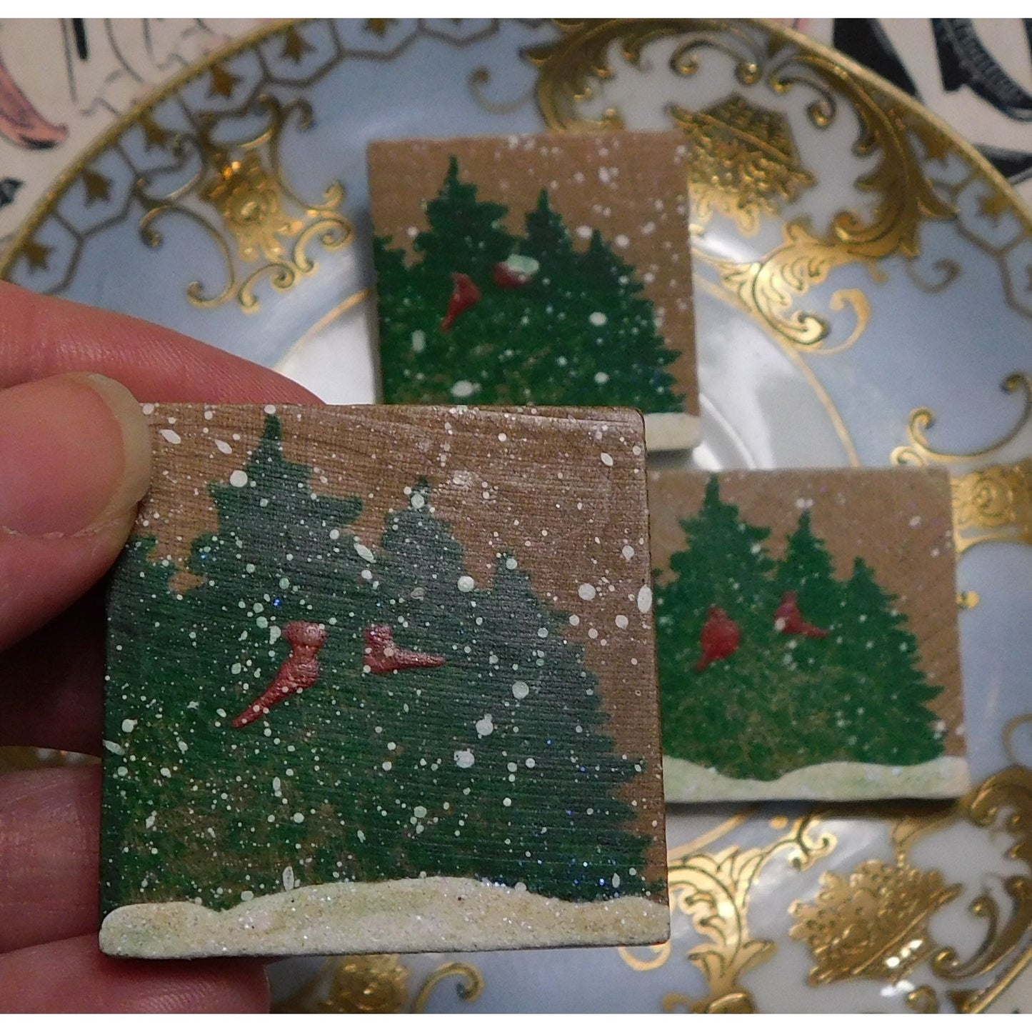 Vintage Handmade Holiday Brooches (Set of 3)