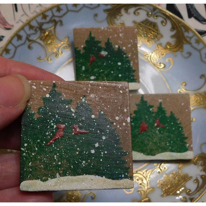Vintage Handmade Holiday Brooches (Set of 3)