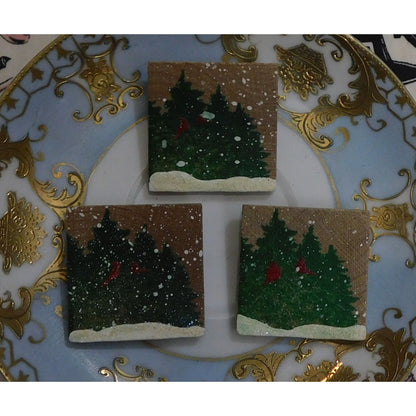 Vintage Handmade Holiday Brooches (Set of 3)