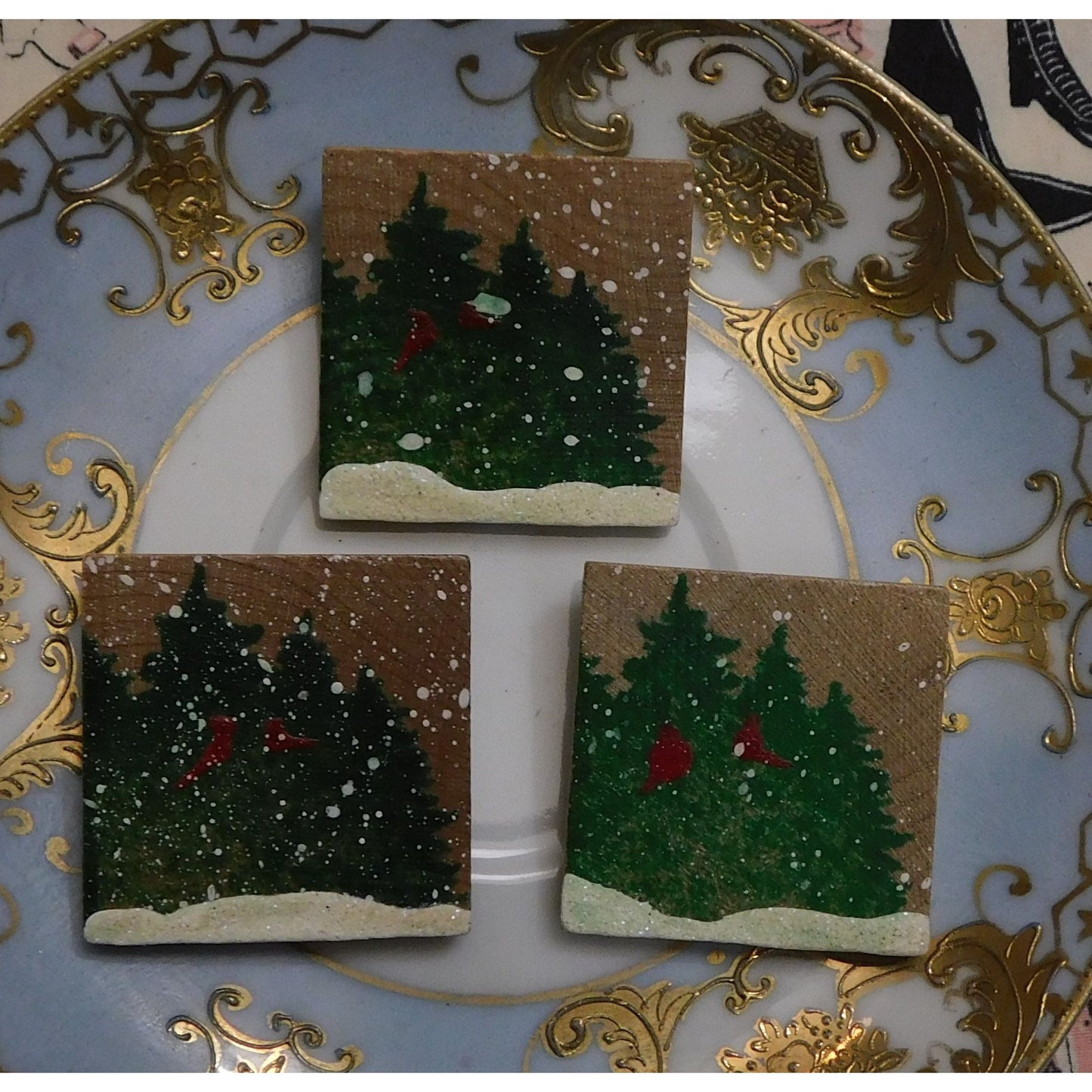 Vintage Handmade Holiday Brooches (Set of 3)