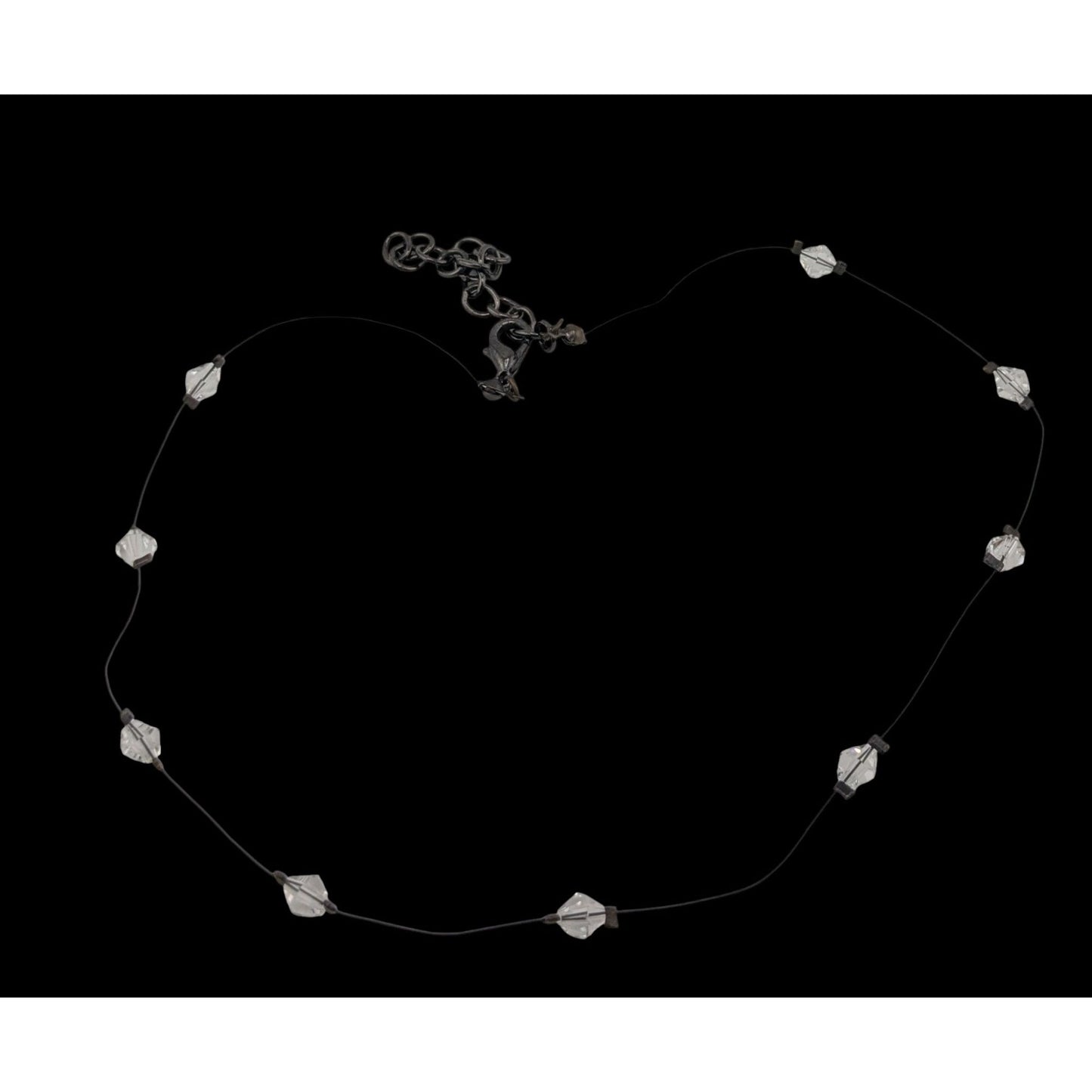 Minimalist Crystal Station Necklace With Lobster Clasp
