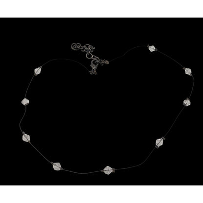 Minimalist Crystal Station Necklace With Lobster Clasp
