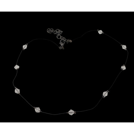Minimalist Crystal Station Necklace With Lobster Clasp