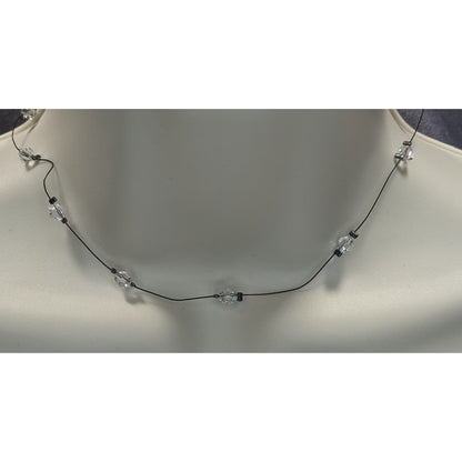 Minimalist Crystal Station Necklace With Lobster Clasp