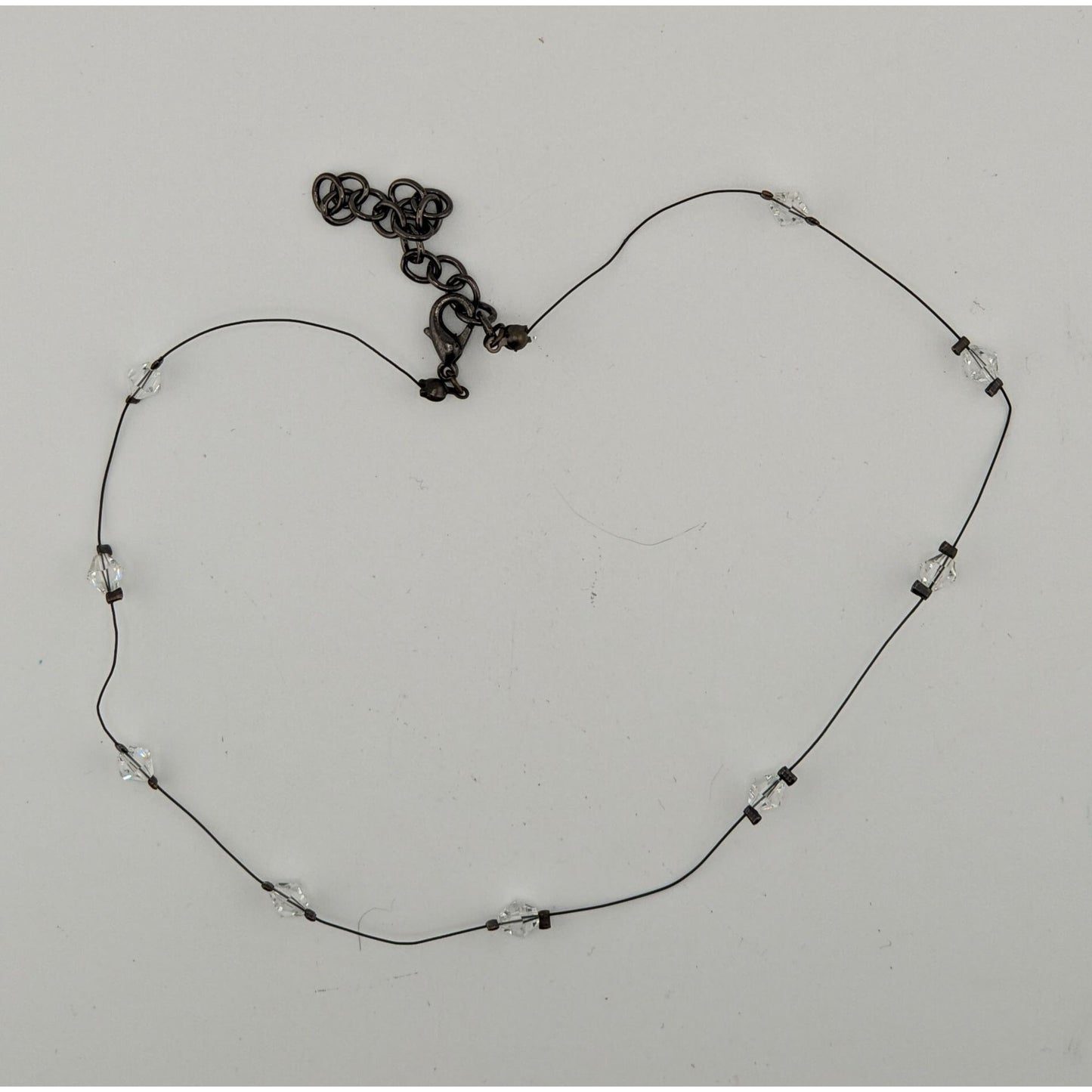 Minimalist Crystal Station Necklace With Lobster Clasp