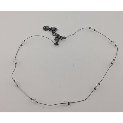 Minimalist Crystal Station Necklace With Lobster Clasp