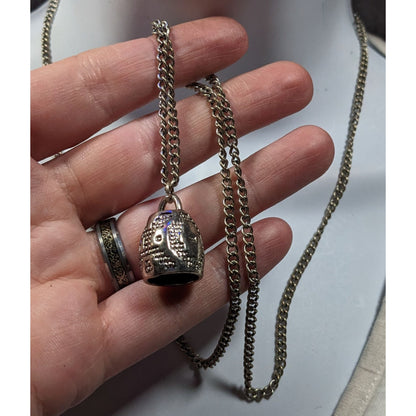 Claires Y2K Textured Dome Silver Tone Pendant Necklace