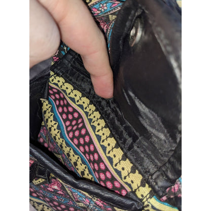 Boho Vintage Candie's Tribal Print Canvas Backpack Faux Leather Festival Bag