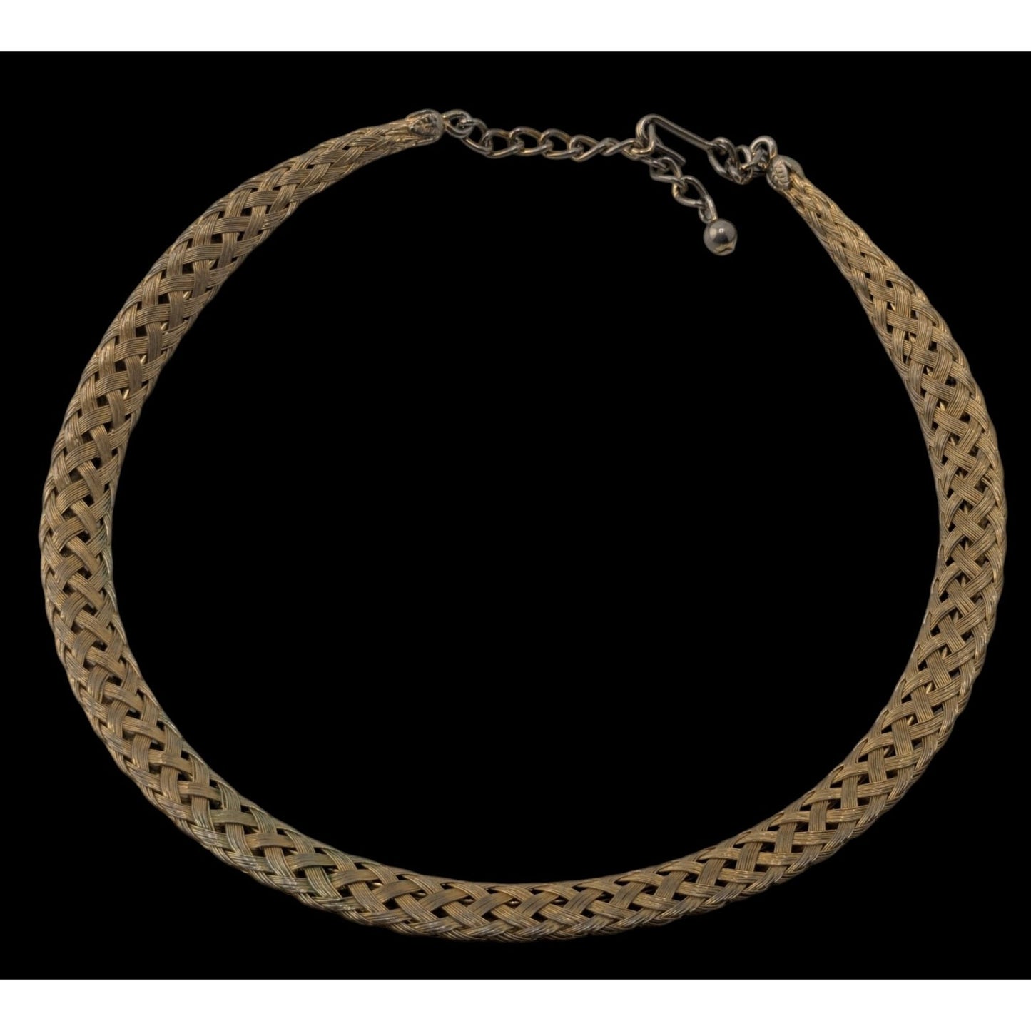 Boho Vintage Handmade Braided Mixed Metal Mesh Collar Necklace Artisan Statement
