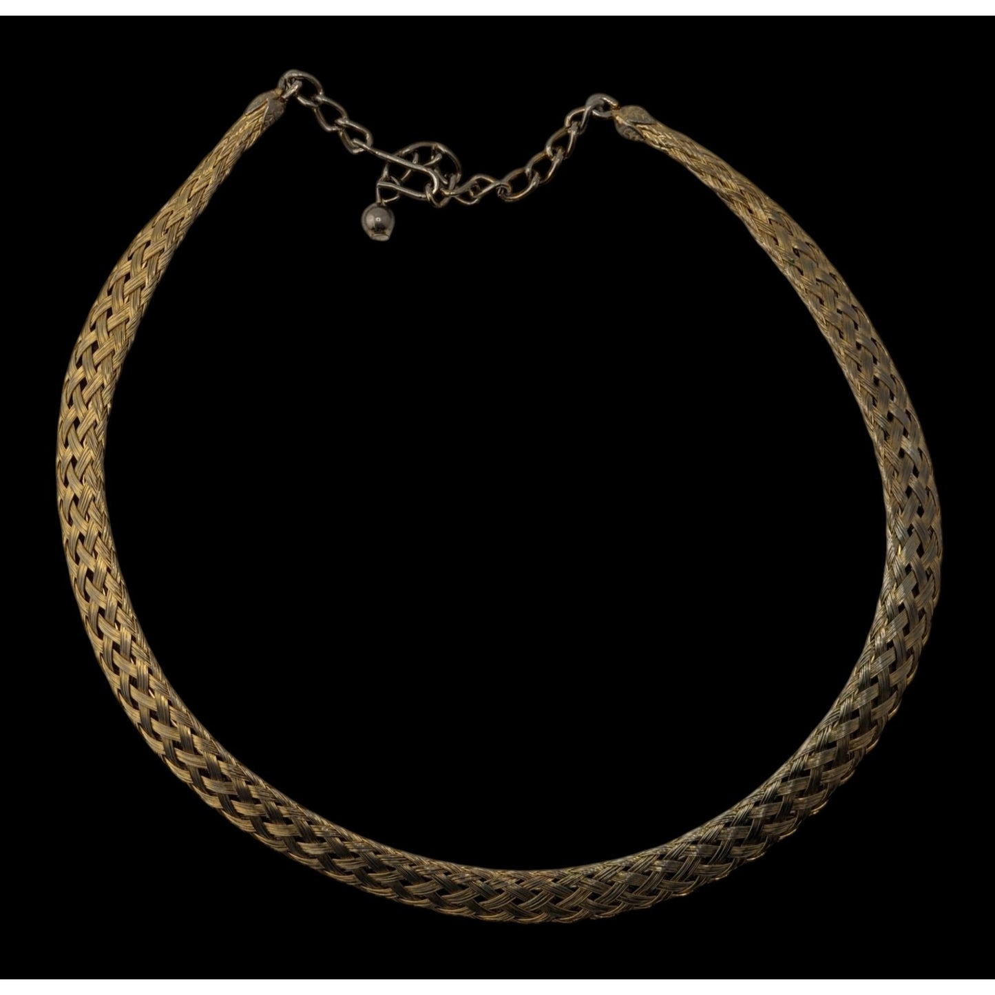 Boho Vintage Handmade Braided Mixed Metal Mesh Collar Necklace Artisan Statement