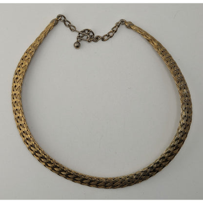 Boho Vintage Handmade Braided Mixed Metal Mesh Collar Necklace Artisan Statement