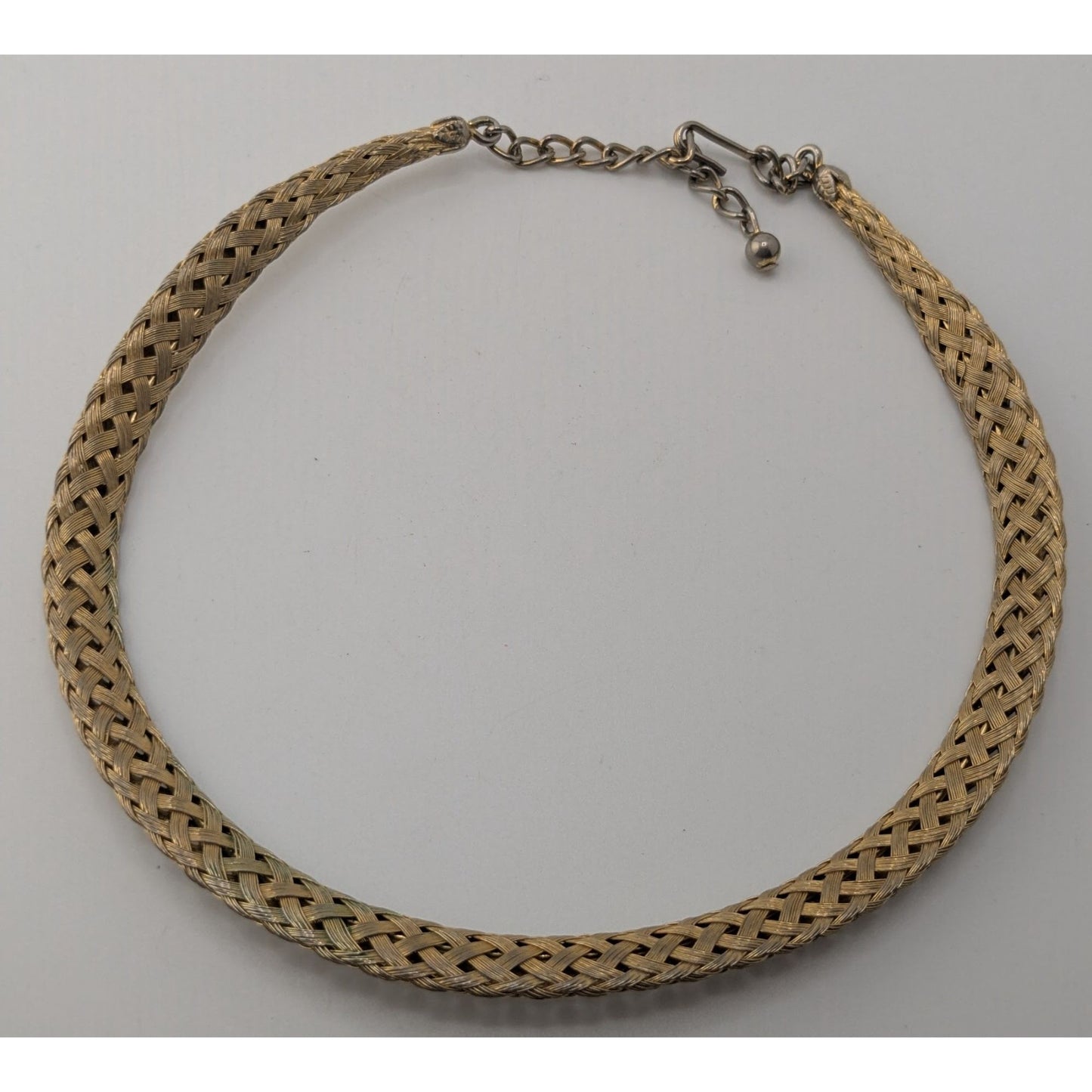 Boho Vintage Handmade Braided Mixed Metal Mesh Collar Necklace Artisan Statement
