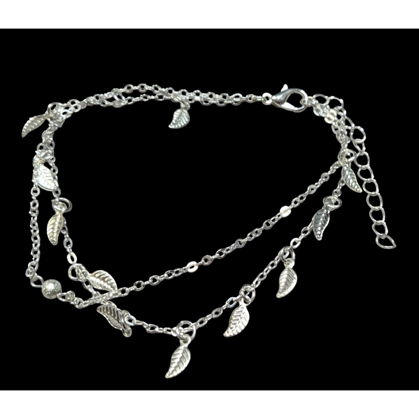 Minimalist Fairycore Layered Leaf Charm Bracelet