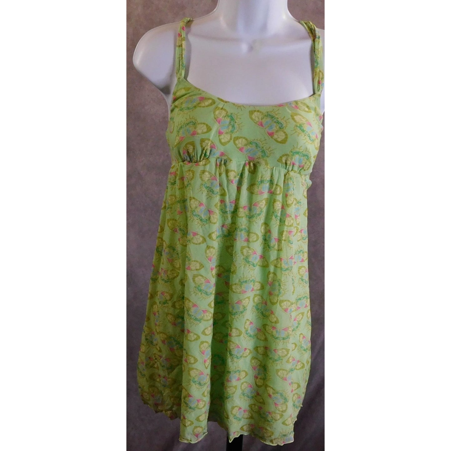 Y2K Cosabella Green Butterfly Babydoll Top