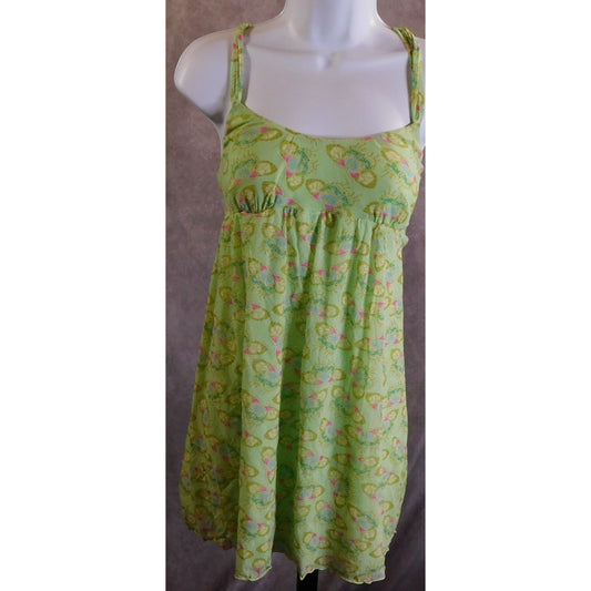 Y2K Cosabella Green Butterfly Babydoll Top