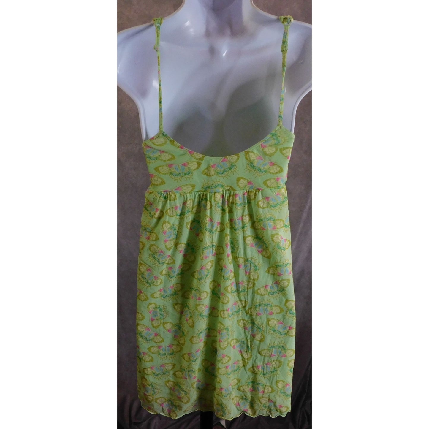 Y2K Cosabella Green Butterfly Babydoll Top
