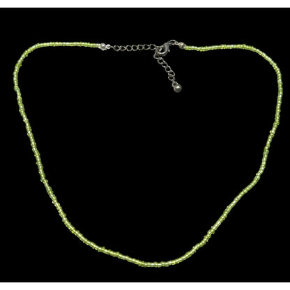 Summery Lime Green Glass Seed Beaded Necklace
