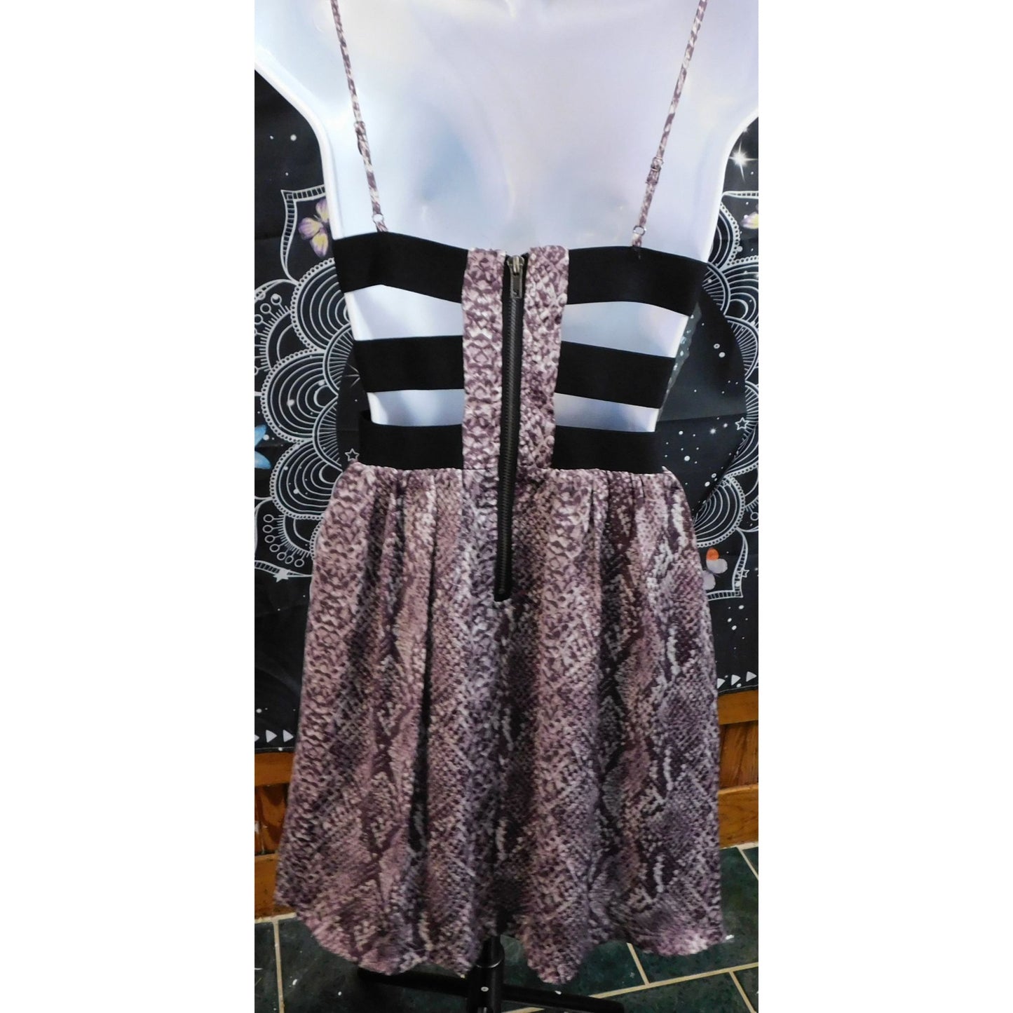 Vintage Material Girl Snake Print Party Dress