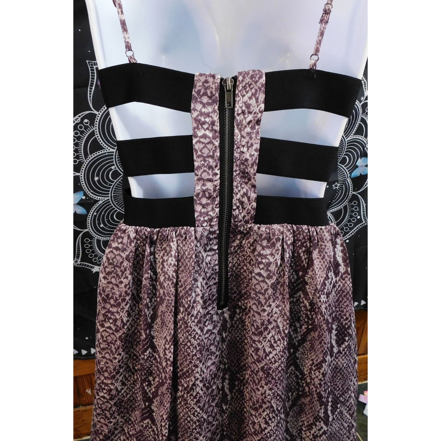 Vintage Material Girl Snake Print Party Dress