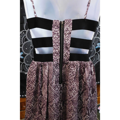 Vintage Material Girl Snake Print Party Dress