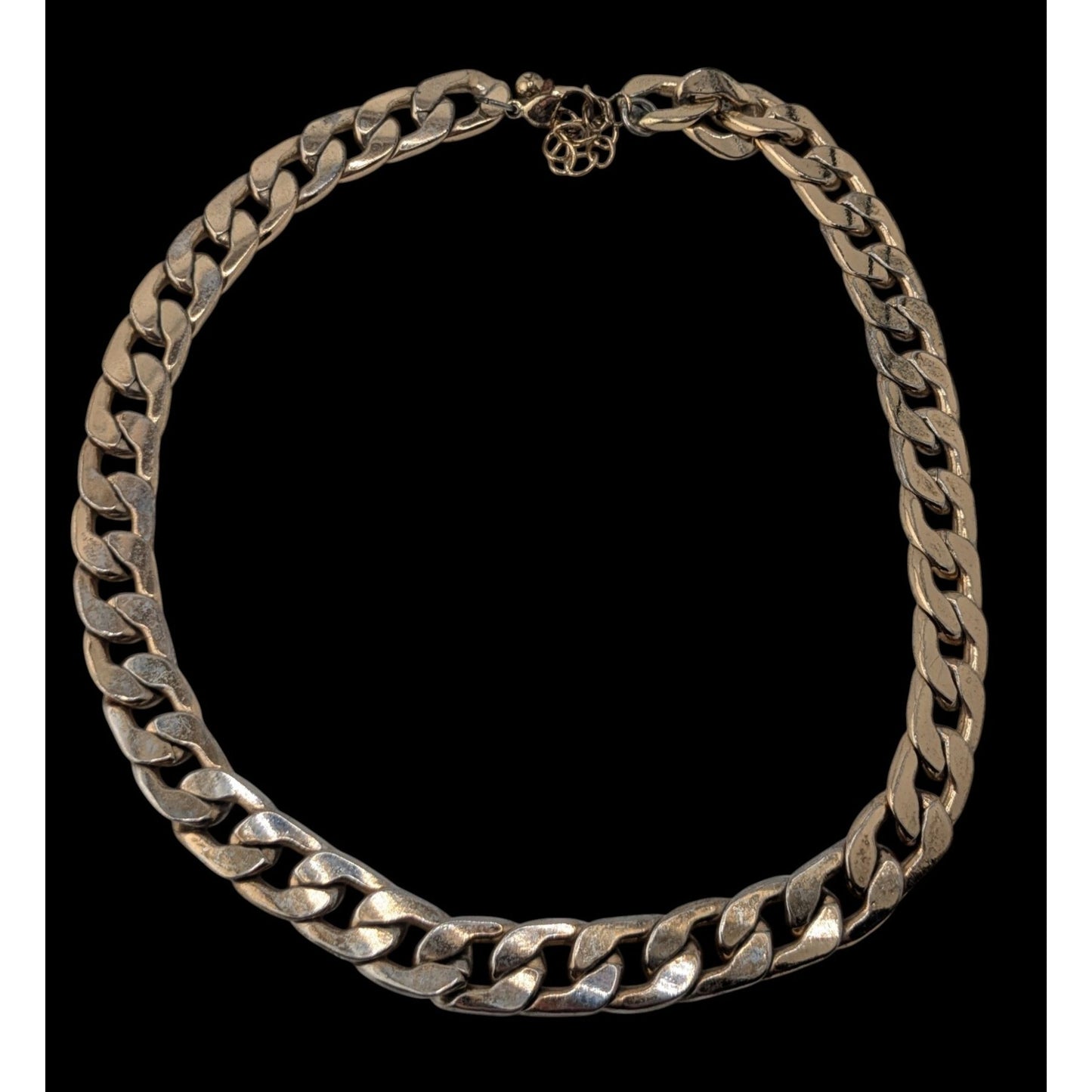 Grung Gold Silver Tone Chunky Curb Chain Necklace Two Tone Industrial Punk Statement Jewelry