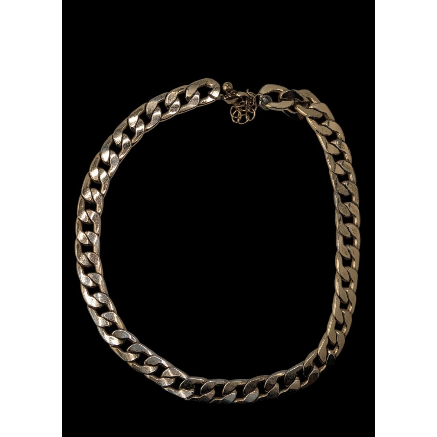 Grung Gold Silver Tone Chunky Curb Chain Necklace Two Tone Industrial Punk Statement Jewelry