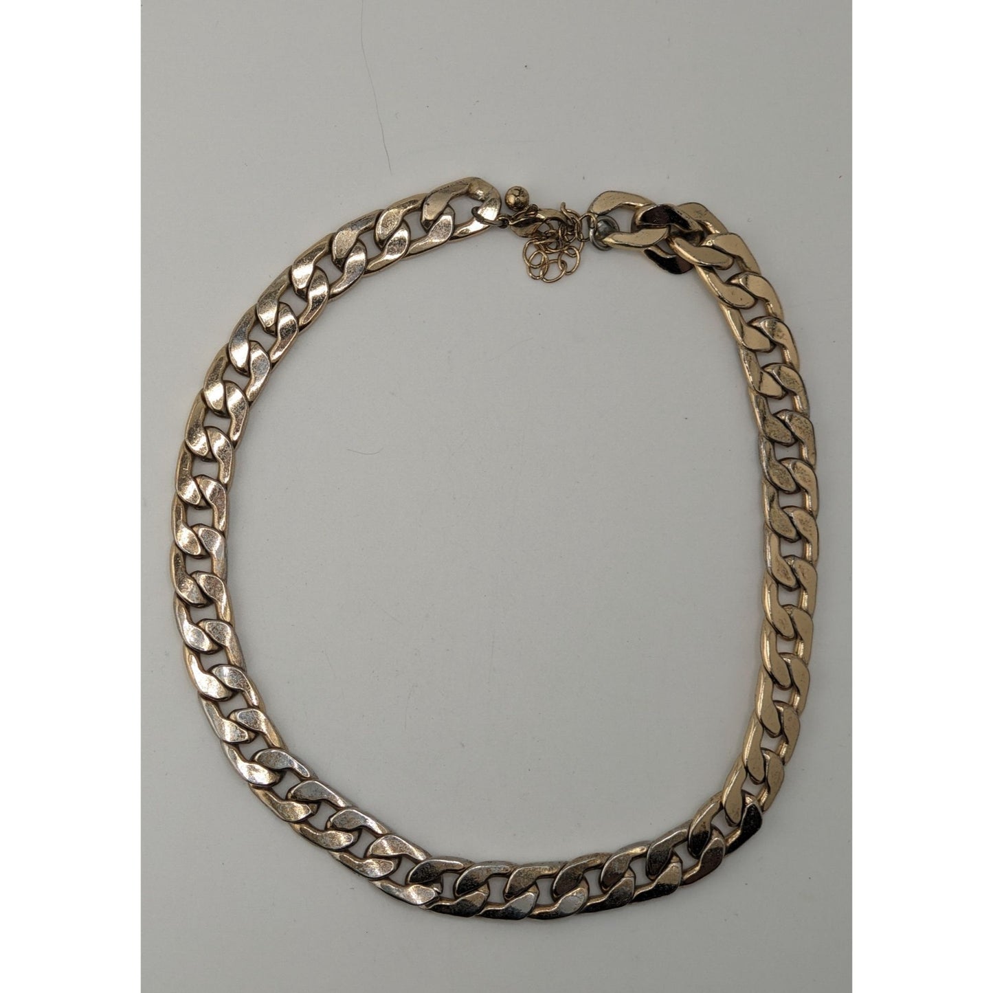 Grung Gold Silver Tone Chunky Curb Chain Necklace Two Tone Industrial Punk Statement Jewelry