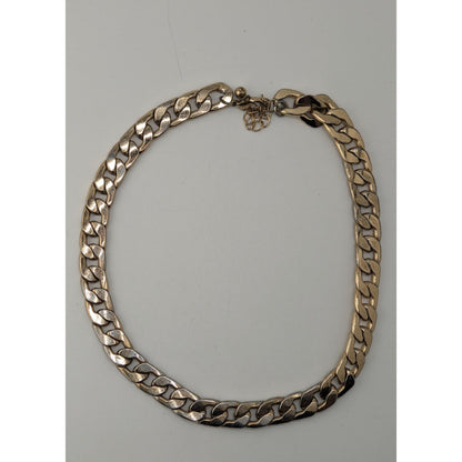 Grung Gold Silver Tone Chunky Curb Chain Necklace Two Tone Industrial Punk Statement Jewelry