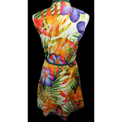 Raul Penaranda Tropical Neo Print Stretch Italian Scuba Mini Dress Size XS