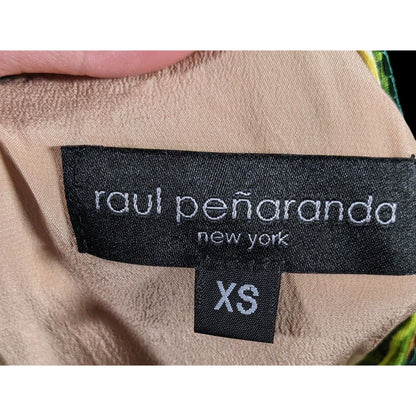 Raul Penaranda Tropical Neo Print Stretch Italian Scuba Mini Dress Size XS