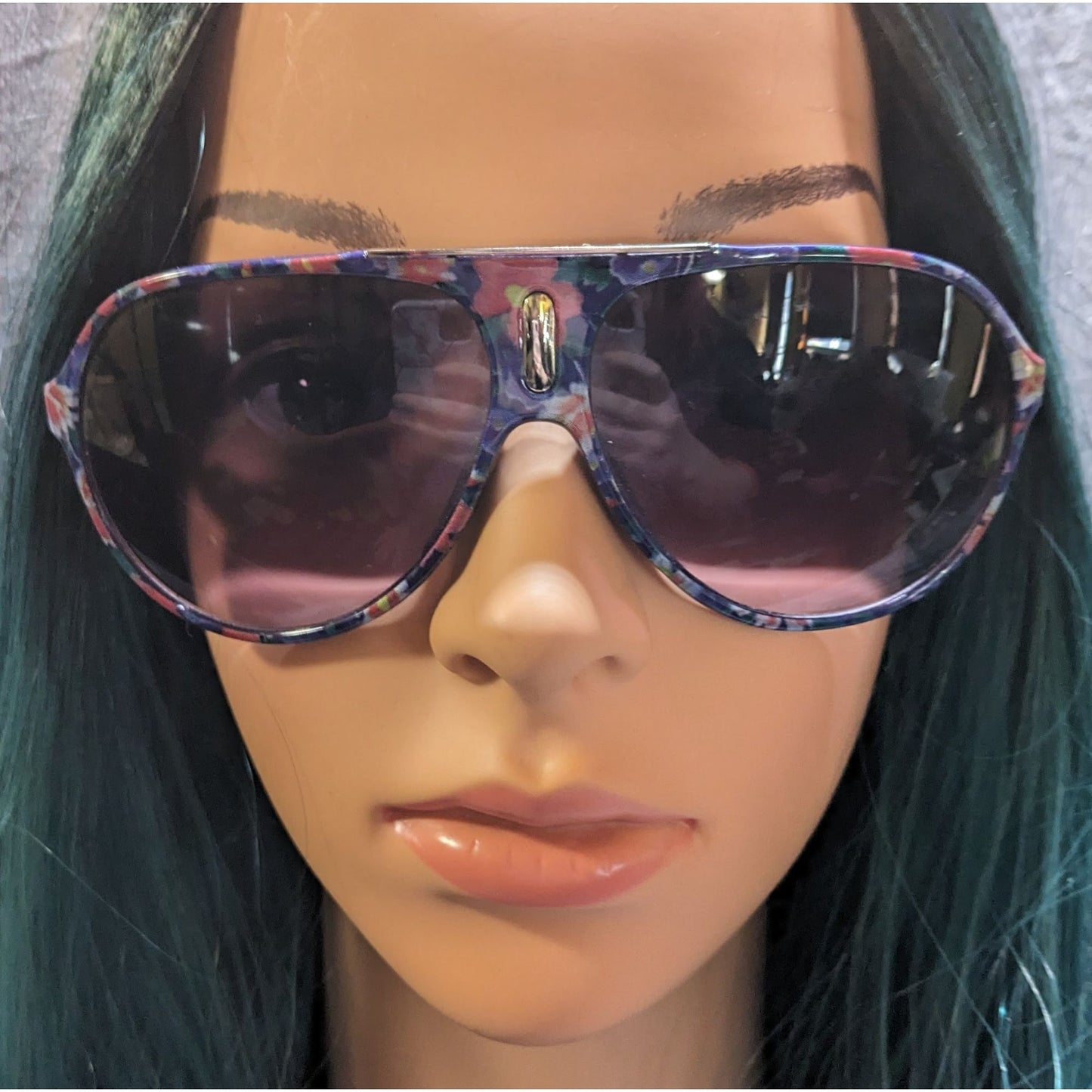 Olsenboye Blue Floral Fashion Sunglasses