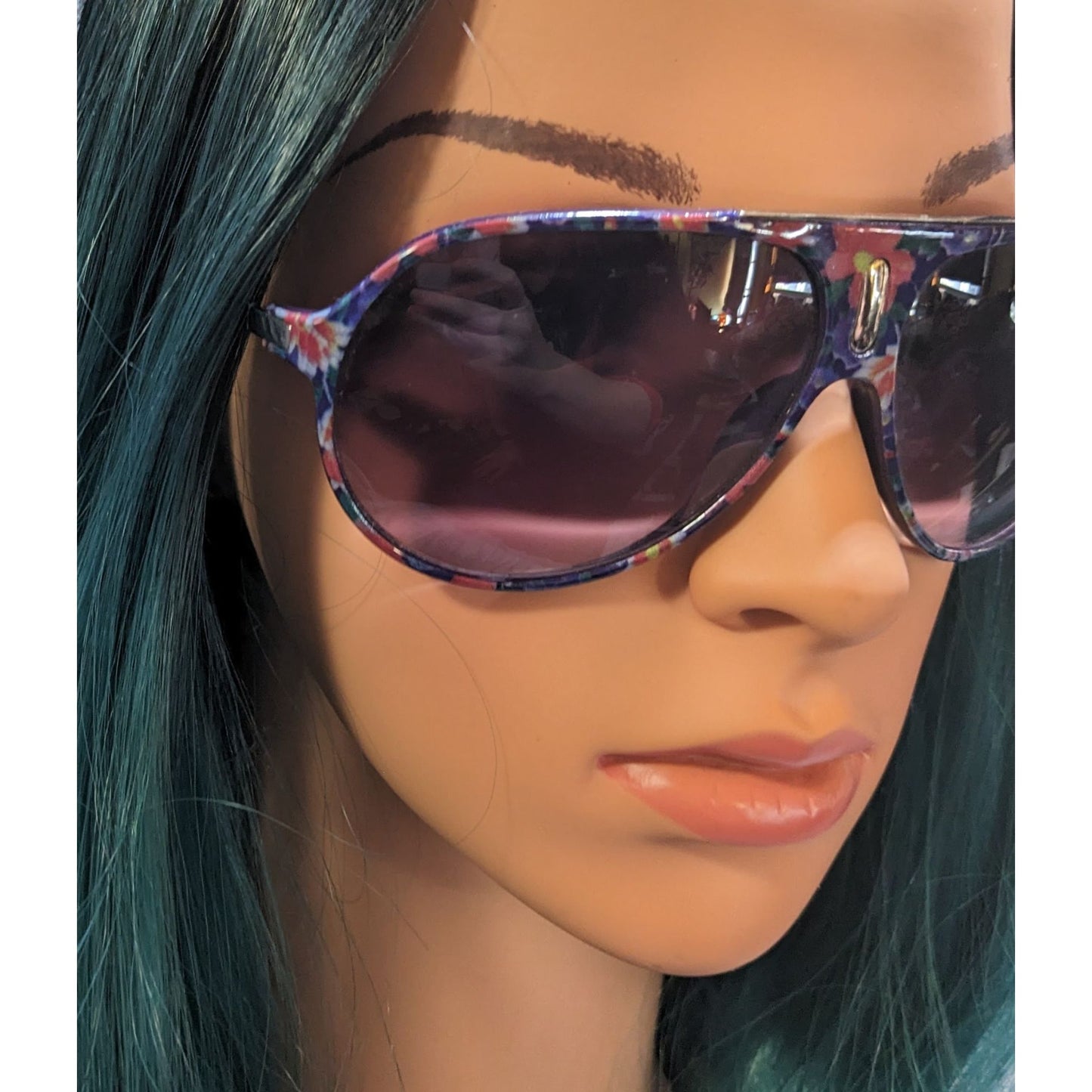 Olsenboye Blue Floral Fashion Sunglasses